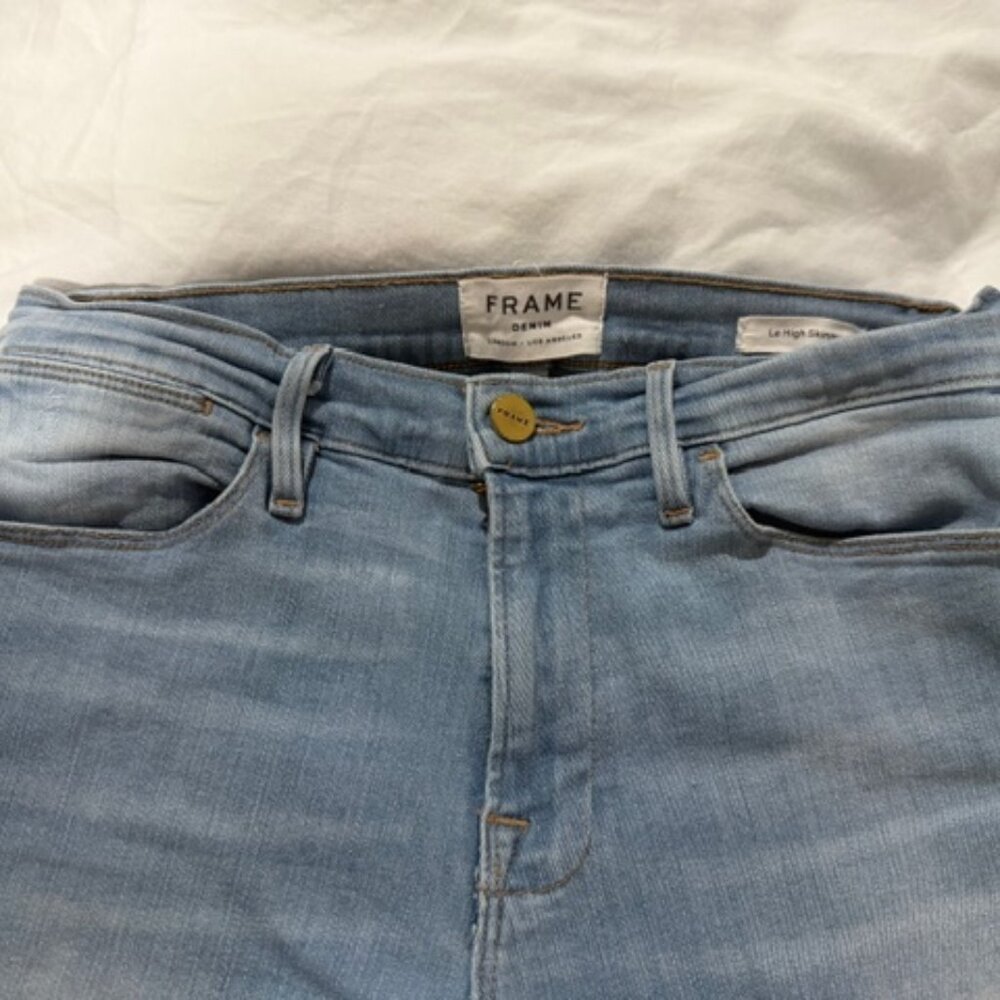 Frame Denim Le High Skinny Shredded Hem Jeans